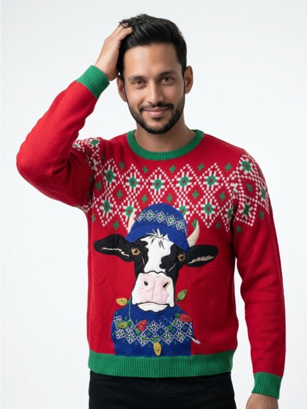 🎄|•HOLIDAY TIME•| Cow Christmas Sweater Size 2XL (50-52)
